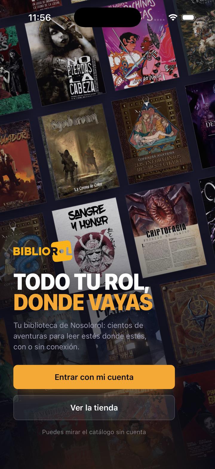 La misma bienvenida en el móvil, con el botón Entrar con mi cuenta