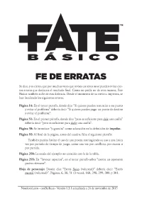 Fe de erratas