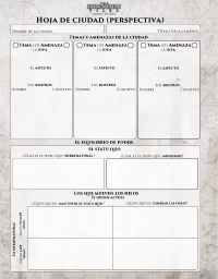 Hojas de personaje y ciudad
