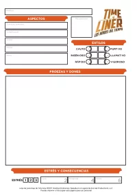 Hoja de personaje de Time liner