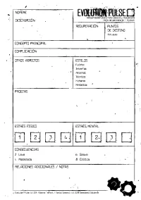 Hoja de personaje – Hydrah