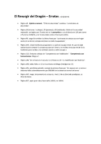 El Resurgir del Dragón - Erratas