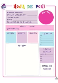 Hoja PJ Aventuras en Equestria