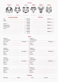 Casas de Sangre Ficha de PJ