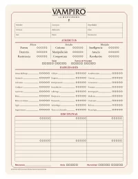 Vampiro Ficha de PJ Editable