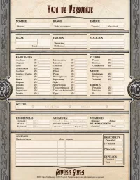 Fading Suns - Hoja de P. V2