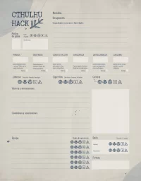 Hoja PJ - Cthulhu Hack 2a ed